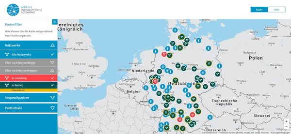 Initiative Energieeffizienz: Netzwerkkarte